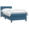 vidaXL Boxspringbett mit Matratze Dunkelblau 80x210 cm Samt