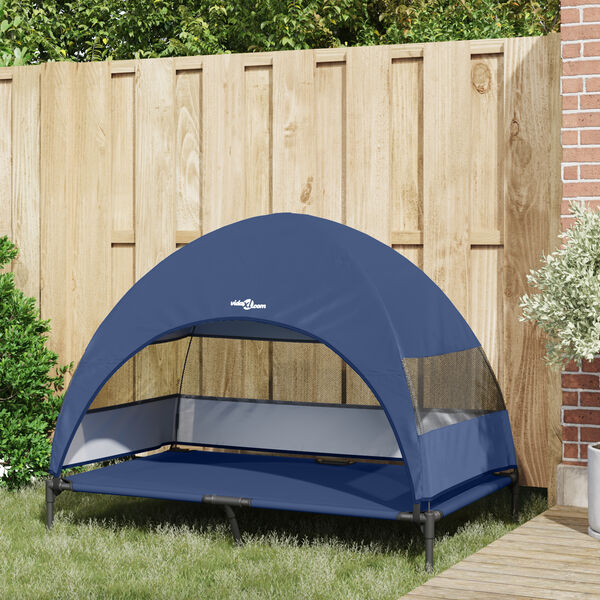 vidaXL Hochgelegtes Hundebett Marineblau 127 x 81 x 108 cm