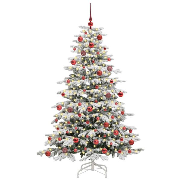 vidaXL K&uuml;nstlicher klappbarer Weihnachtsbaum Wei&szlig; 180 cm PE und PVC