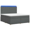 vidaXL Boxspringbett mit Matratze Dunkelgrau 140 x 200 cm Stoff