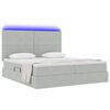 vidaXL Bett mit LED-Lichtleisten Hellgrau 200 x 200 cm Samt