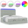 vidaXL Ottoman-Bett mit Matratzen & LEDs Hellgrau 160x200 cm Samt