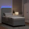 vidaXL Boxspringbett mit Matratze mit LED Hellgrau 80 x 200 cm Stoff