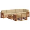 vidaXL Sofagarnituren 9 pcs Natur und Beige Massivholz Akazie