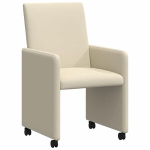 vidaXL Esszimmerst&uuml;hle mit Rollen 2 pcs Creme 57 x 66 x 94 cm