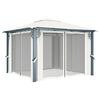 vidaXL Pavillon mit Vorhängen 300 x 300 cm Creme Aluminium