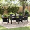 vidaXL Garten Essgruppe mit Kissen 5 pcs Schwarz Poly-Rattan