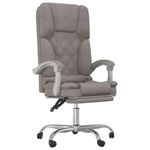 vidaXL B&uuml;rostuhl mit Massagefunktion Taupe Stoff