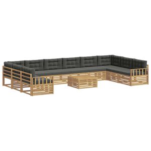 vidaXL Sofagarnituren 11 stk. Wei&szlig; und Anthrazit Polyester