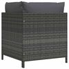 vidaXL Modulares Ecksofa mit Kissen Grau Poly Rattan