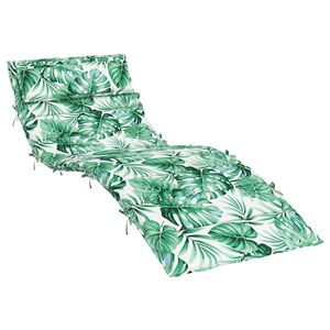 vidaXL Sonnenliegen-Auflage Blattmuster 180x60x4 cm Oxford-Gewebe