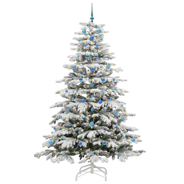 vidaXL K&uuml;nstlicher klappbarer Weihnachtsbaum Wei&szlig; 240 cm PE und PVC