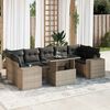 vidaXL 8-tlg. Garten-Sofagarnitur mit Kissen Grau Poly Rattan