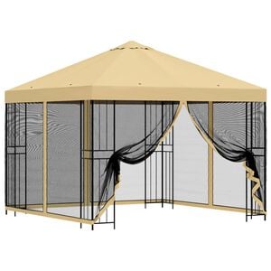 vidaXL Garten Pavillon mit Seitenw&auml;nden 3 x 3 m Creme