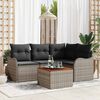 vidaXL Garten-Sofa-Set 5 pcs Grau Poly Rattan
