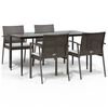 vidaXL 5-tlg. Garten-Essgruppe mit Kissen Poly Rattan und Stahl