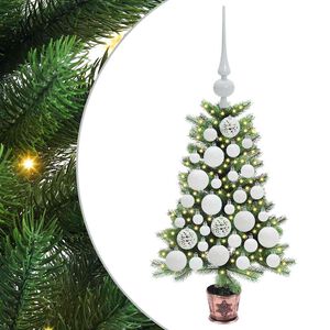 vidaXL Weihnachtsbaum mit 150 LEDs mit St&auml;nder Gr&uuml;n 65 cm PE
