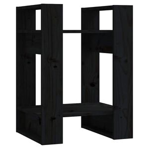 vidaXL B&uuml;cherregal/Raumteiler Schwarz 41x35x57 cm Massivholz Kiefer