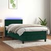 vidaXL Boxspringbett mit Matratze & LED Dunkelgr&uuml;n 90x190 cm Samt