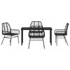 vidaXL Garten Essgruppe 5 pcs Schwarz Poly-Rattan