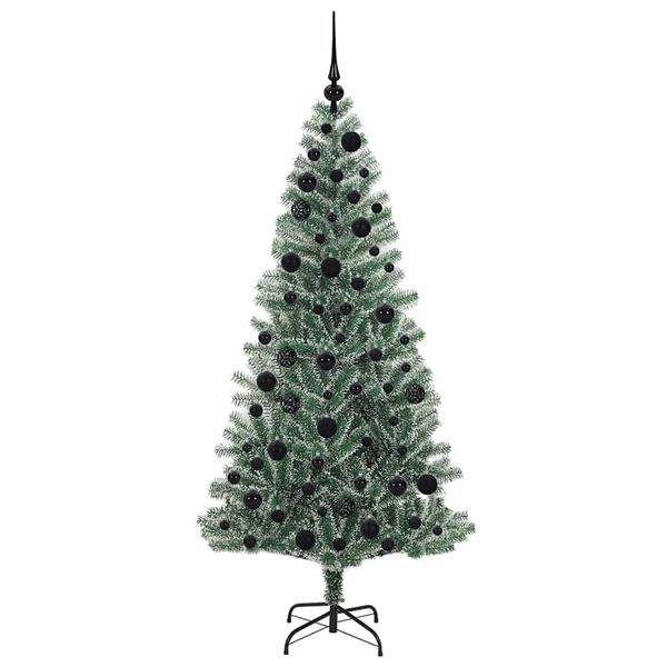 vidaXL K&uuml;nstlicher Weihnachtsbaum beschneit mit LED Licht 180 cm