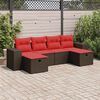 vidaXL 6-tlg. Garten-Sofagarnitur mit Kissen Braun Poly Rattan