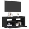 vidaXL TV-Schrank mit LED-Beleuchtung Schwarz 90x35x40 cm