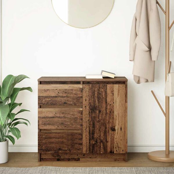 vidaXL Sideboard mit Schublade Altholz-Optik 71x35x65 cm Holzwerkstoff