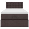 vidaXL Ottoman-Bett mit Matratze & LEDs Dunkelbraun 100x200 cm Stoff