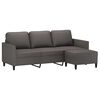 vidaXL 3-Sitzer-Sofa mit Hocker Grau 180 cm Kunstleder