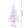 vidaXL K&uuml;nstlicher Weihnachtsbaum Wei&szlig; 150 cm PVC und Stahl
