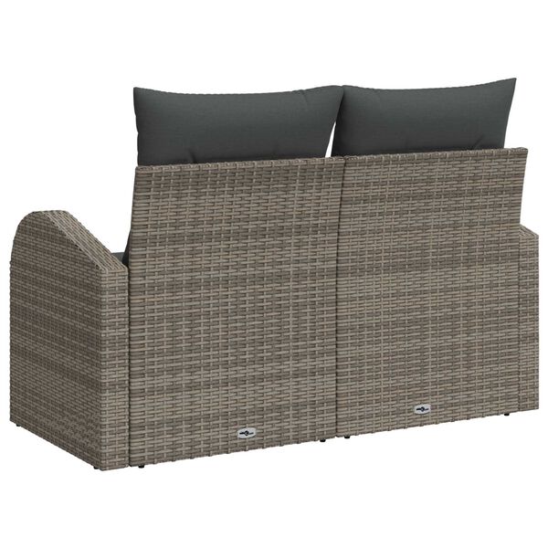 vidaXL Gartensofa Grau 124 x 62 x 69cm Poly-Rattan