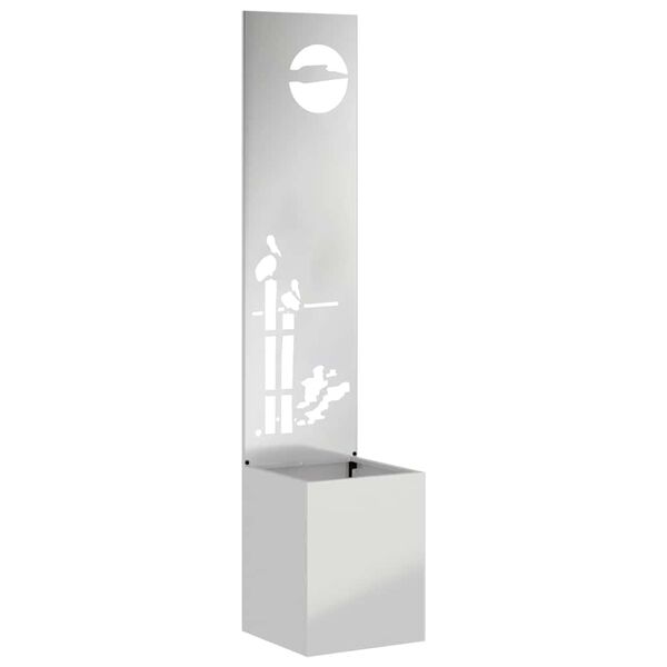 vidaXL Garten Sichtschutz-Leinwand Silber 32 x 140 cm Verzinkter Stahl