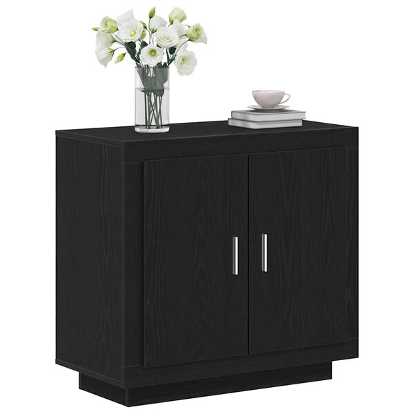 vidaXL Sideboard Schwarz Eichen-Optik 80 x 40 x 75 cm Holzwerkstoff