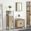 vidaXL Badezimmerm&ouml;bel-Set mit Regal mit T&uuml;r 3 pcs Braun Holzwerkstoff