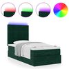 vidaXL Ottoman-Bett mit Matratzen & LEDs Dunkelgr&uuml;n 80x200 cm Samt
