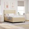 vidaXL Boxspringbett mit Matratze Creme 200 x 140 cm Stoff