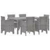 vidaXL Garten Essgruppe 7 pcs Hellgrau Polt Rattan
