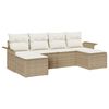 vidaXL Gartensofa-set 6 stk. Beige Poly-Rattan