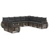 vidaXL Gartensofa-set 10 stk. Grau und Dunkelgrau Poly-Rattan
