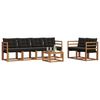 vidaXL Outdoor-Sofagarnitur mit Kissen 7 pcs Nat&uuml;rlich und Schwarz
