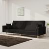 vidaXL Schlafsofa 2-Sitzer mit 2 Kissen Schwarz Stoff