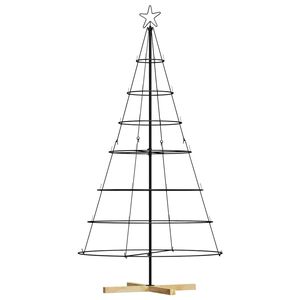 vidaXL Weihnachtsdeko mit Ständer Schwarz 180 cm Stahl