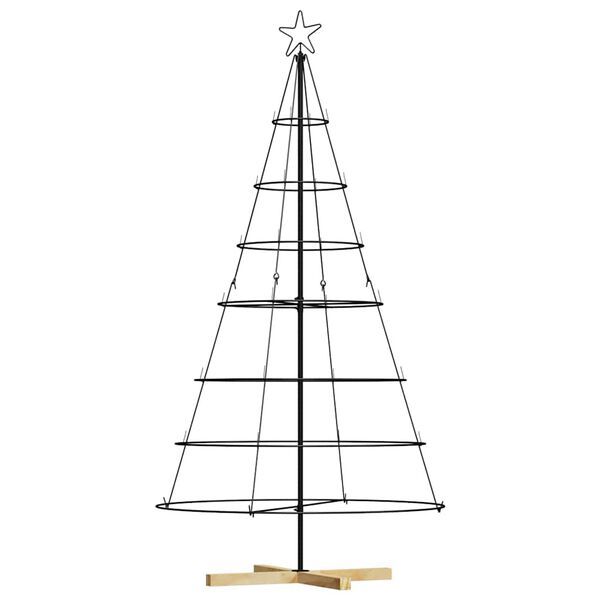 vidaXL Weihnachtsdeko mit Ständer Schwarz 180 cm Stahl