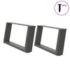 vidaXL Couchtischbeine U-Form 2 Stk. Anthrazit 70x(30-31) cm Stahl