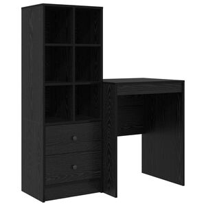 vidaXL Schreibtisch Schwarz Eichen-Optik 105,5 x 50 x 127 cm 2 stk.