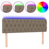 vidaXL LED Kopfteil Taupe 160x7x78/88 cm Stoff