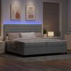 vidaXL Boxspringbett mit Matratze mit LED Hellgrau 200 x 200 cm Stoff