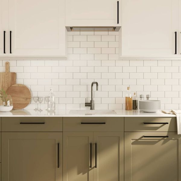 vidaXL M&ouml;belgriffe 5 Stk. Schwarz 224 mm Edelstahl