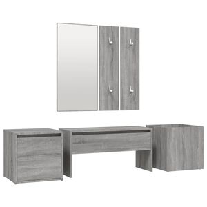 vidaXL Garderoben-Set Grau Sonoma Holzwerkstoff